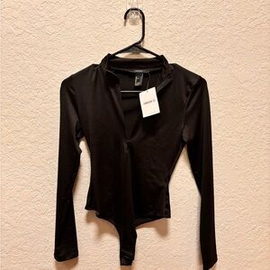 Forever 21 Black Zip-Up Bodysuit